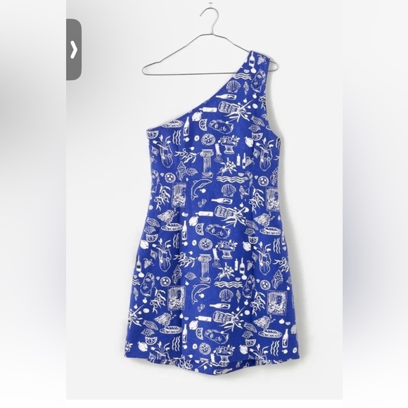 Madewell x Lisa Says Gah! One-Shoulder Mini Dress Size 2 NEW Fruit Wine Print - Picture 2 of 5